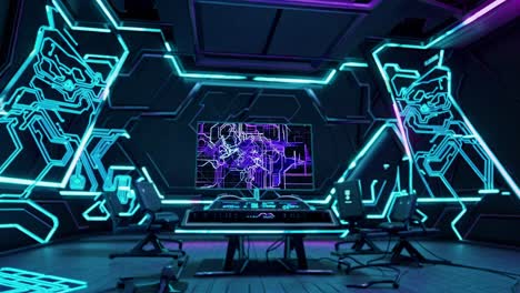 monkey in a futuristic control room