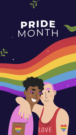 gráfico de movimiento del mes del orgullo dibujado a mano volante o cartel lgbt plano