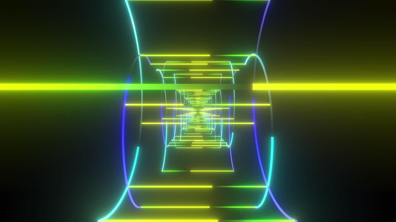 Neon Glowing Tunnel Visual Art