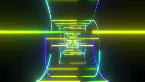 neon glowing tunnel visual art