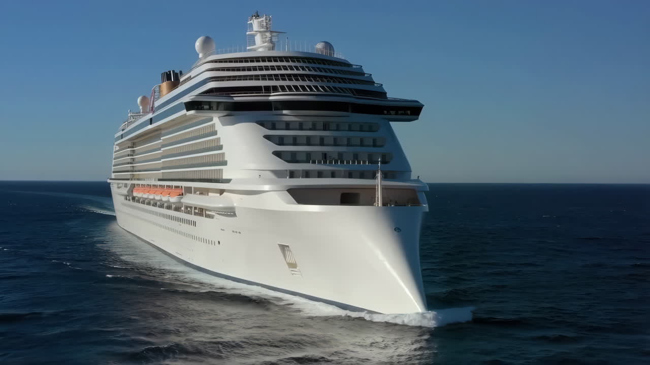 Cruise ship sailing on the ocean