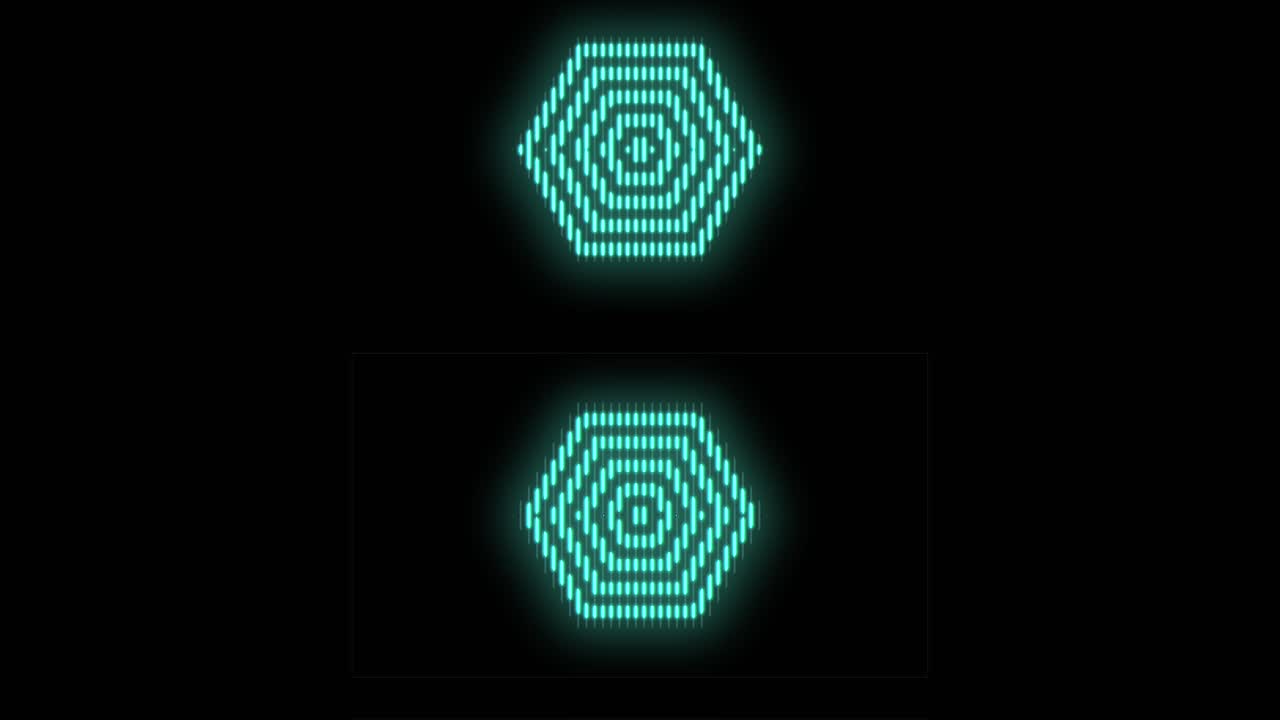 Modern green hexagons pattern with neon light