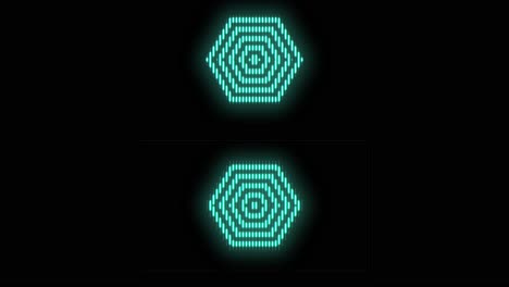 Modern green hexagons pattern with neon light