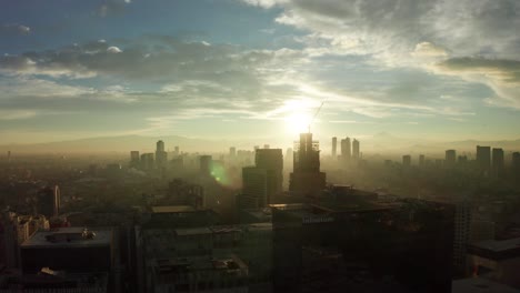 aerial shot of the skyline of carso and polanco in mexico city