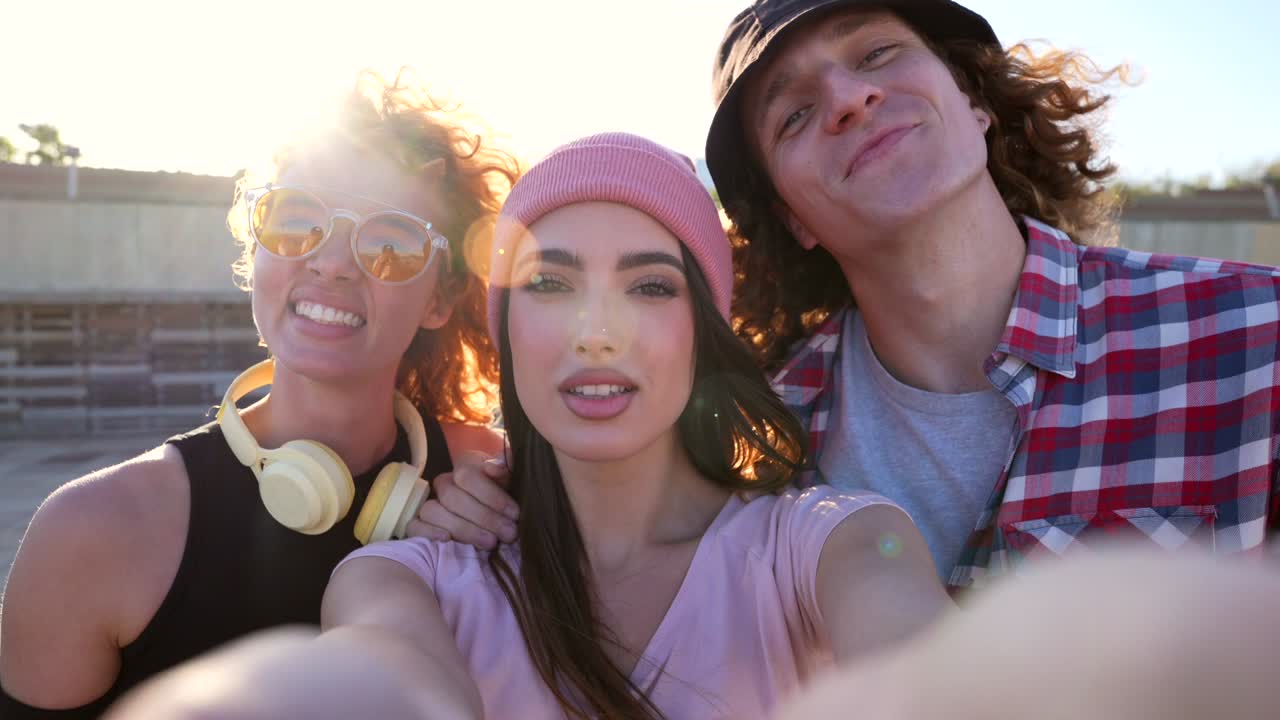 selfie en grupo de amigos