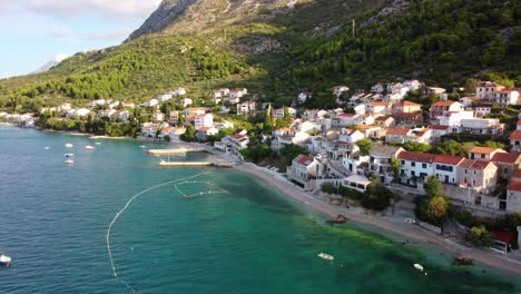 coastal village of brist on adriatic coast in southern dalmatia, croatia, europe