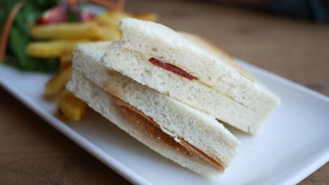 grilled cheese sandwich with fries and side salad