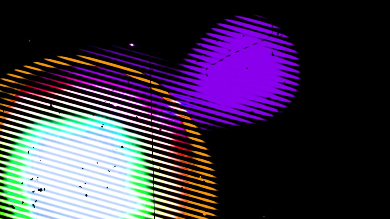 Abstract Glitch Effect with Vibrant Light Streaks and Film Grain