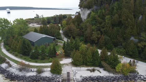 woodsy island with cliff edge