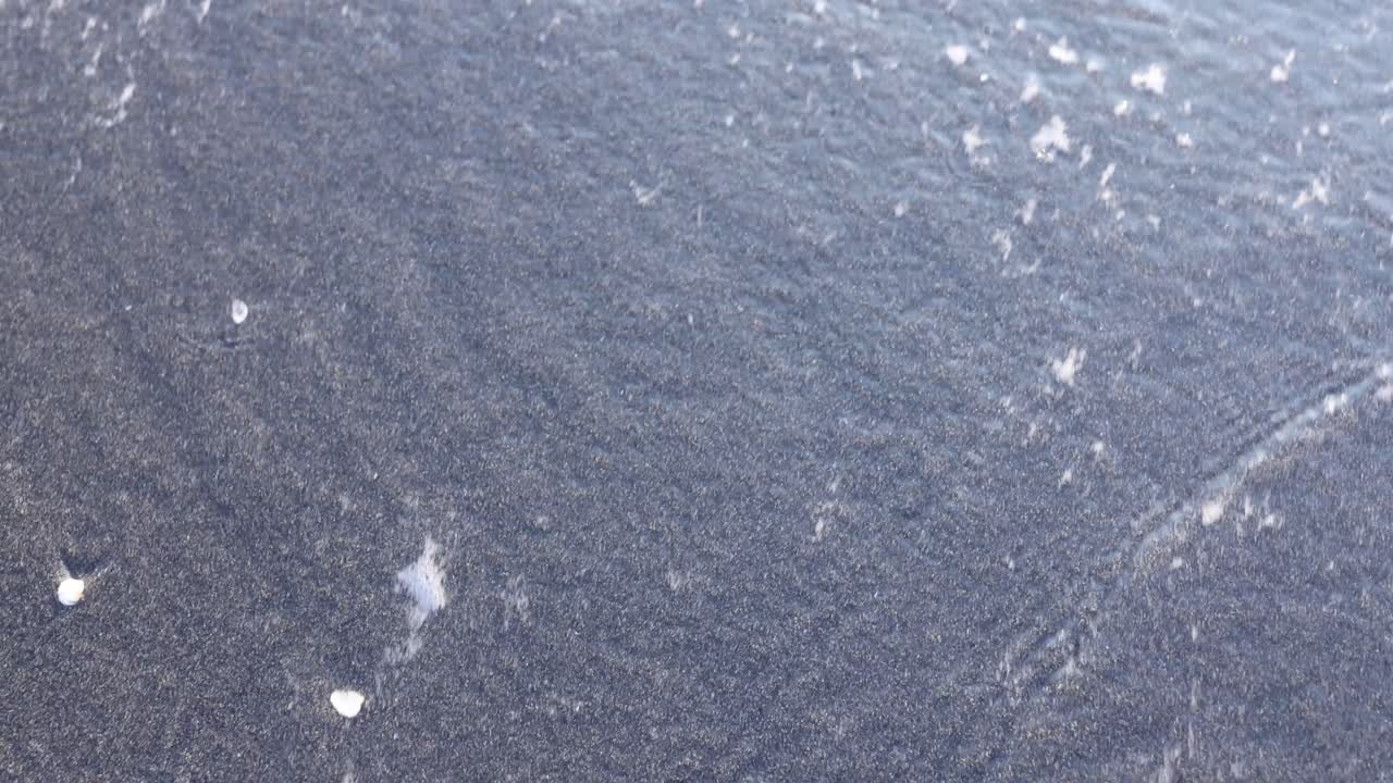 Beach scene with water and sand