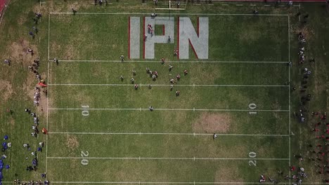 video of moment when the ipn aguilas blancas score a touchdown against the uanl auténticos tigres during the college football season in mexico, held at wilfrido massieu stadium in mexico city