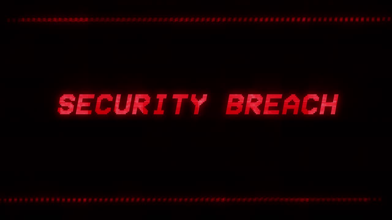 Warning message found text on screen loop animation weak password and security data theft system