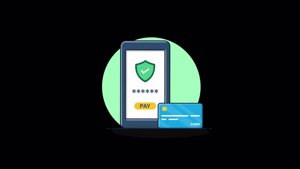 Secure Mobile Payment with Credit Card Illustration