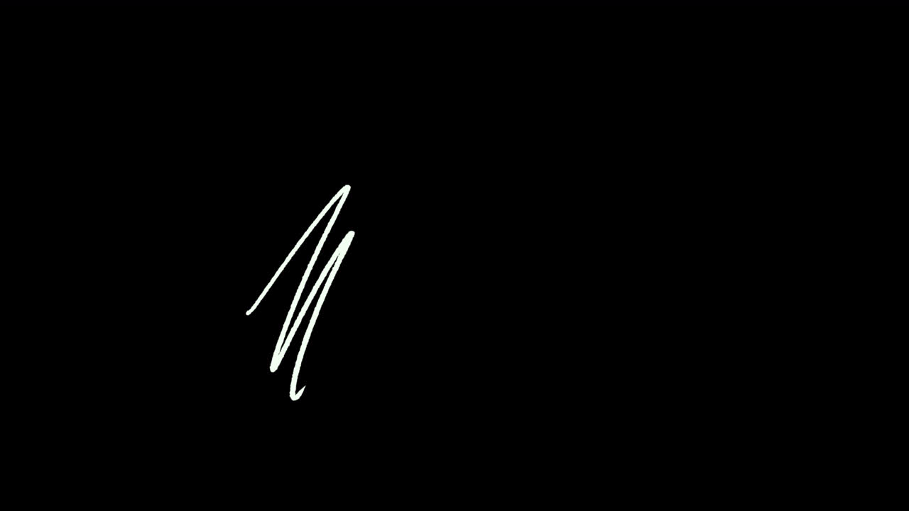 Animazione di Linee Bianche Scarabocchiate Disegnate a Mano su Sfondo Nero