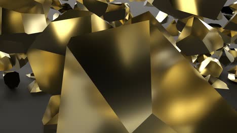 explosion black gold wall on fragment particle 4k