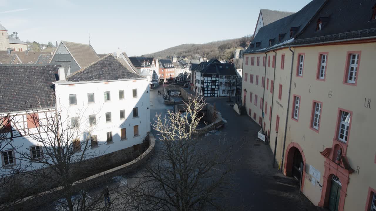 View from above the historic old city of Bad Münstereifel, Germany.