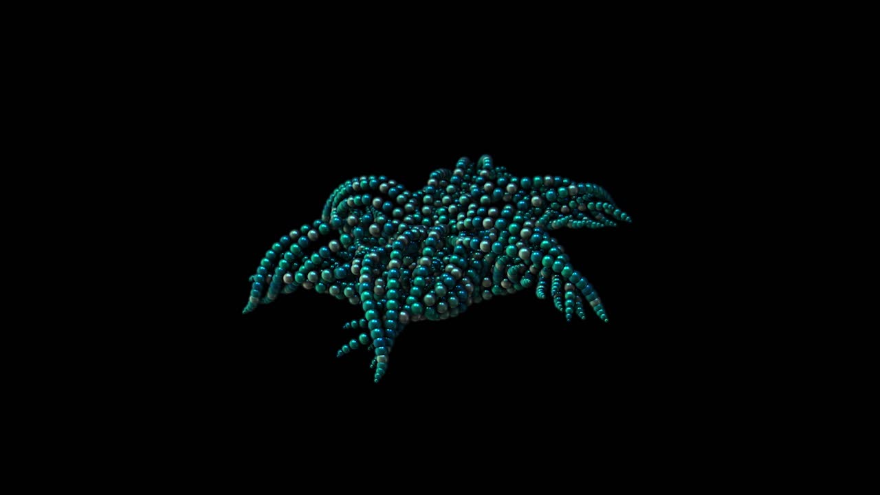 Abstract 3D Model with Teal Spheres