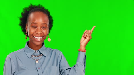 Green-screen,-face-and-woman-presentation