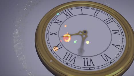 Animation-Des-Planeten-Erde,-Des-Sonnensystems-Und-Des-Weltraums-über-Dem-Ticken-Der-Uhr