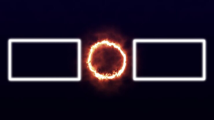 Schermata finale con fiamma colorata in grafica in movimento