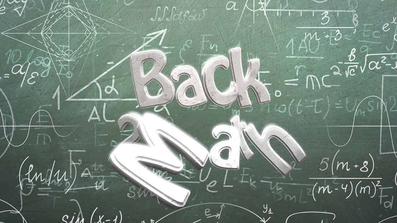 Closeup text Back to Math and closeup mathematical formula