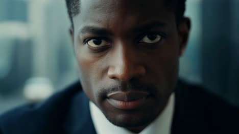 close-up portrait of a confident black businessman