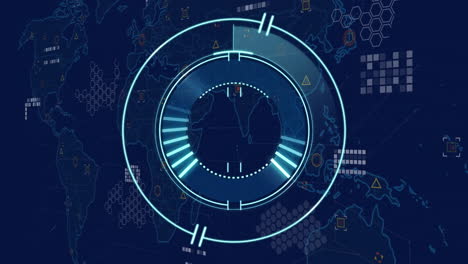 animación del escaneo del alcance con procesamiento de datos