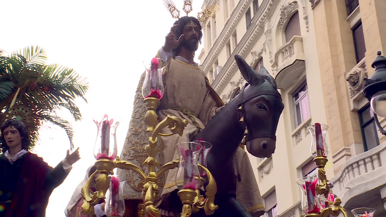 Religious Procession of Jesus on Donkey
