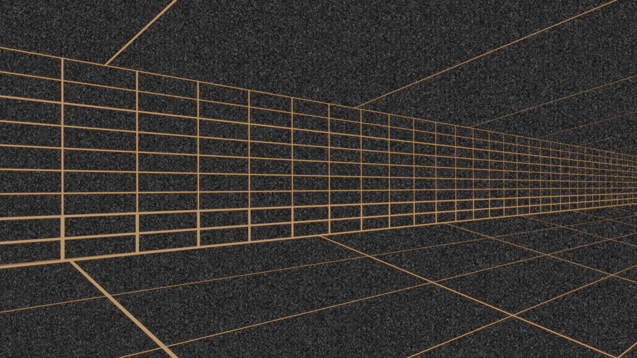 Animation of glowing lines forming tunnel perspective on dark textured background