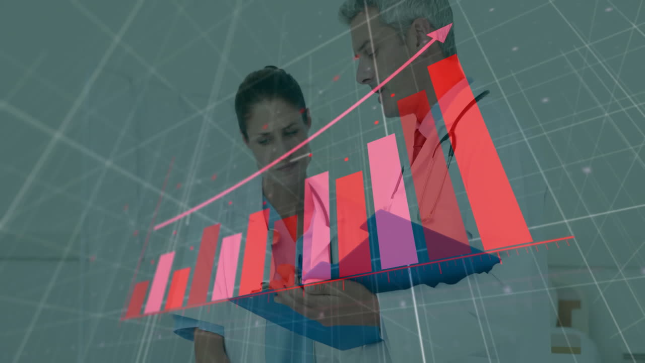 animación de las estadísticas y el procesamiento de datos sobre diversos médicos