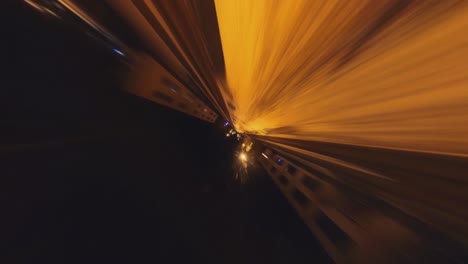 Time-Lapse-Flipping-360-Footage-of-Decorated-City-Alleys-at-Winter-Night