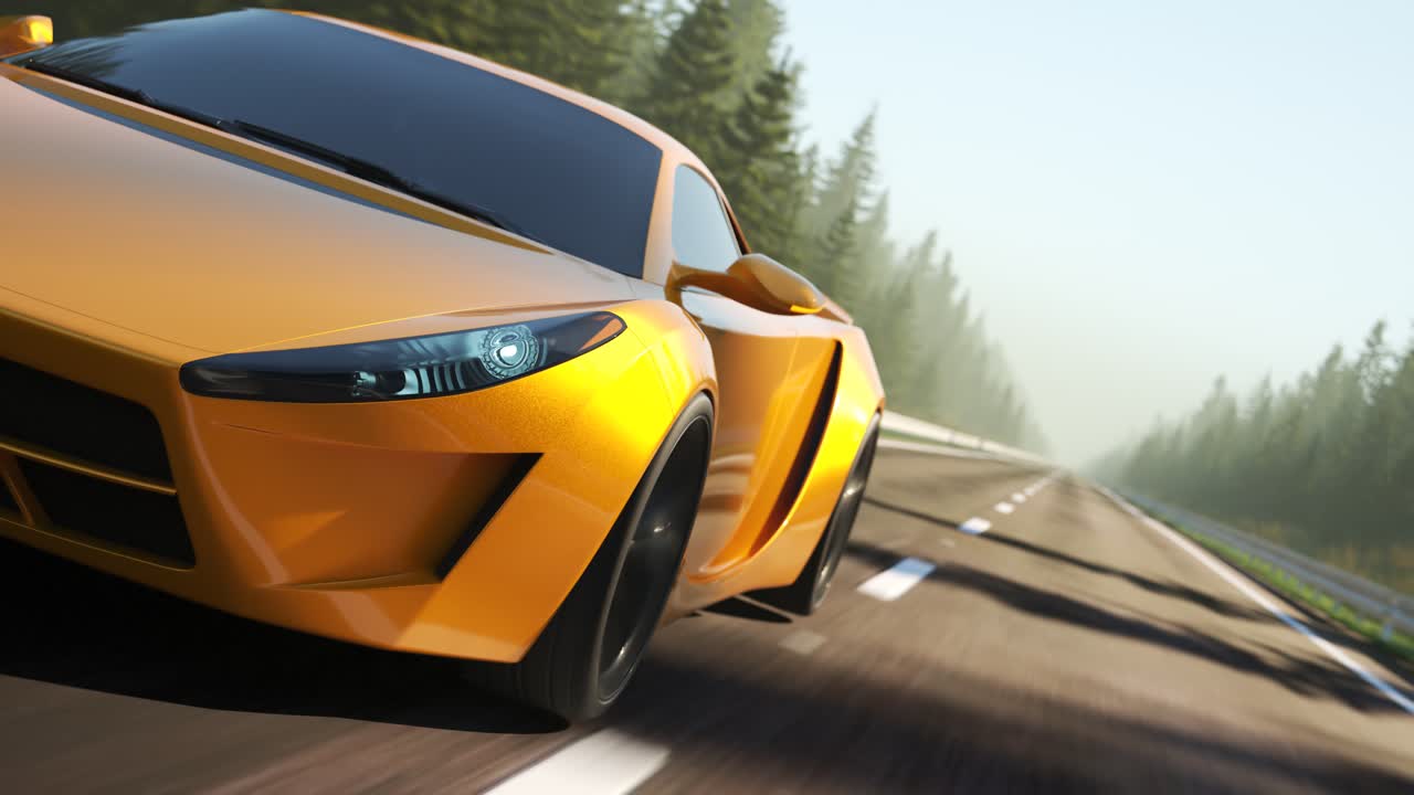 Premium stock video - Sports car driving fast through the forest ...