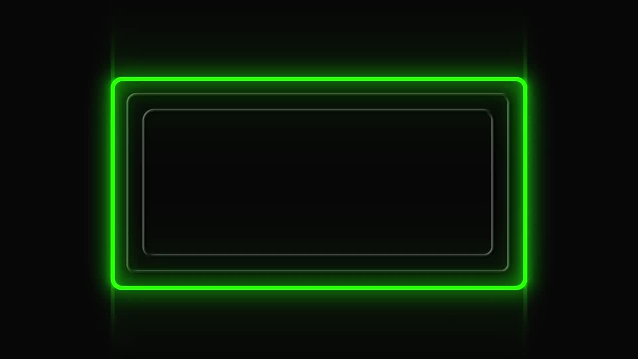 неоновый знак с желтыми, зелеными и белыми рамками