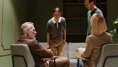 collaborative business meeting in a contemporary office space