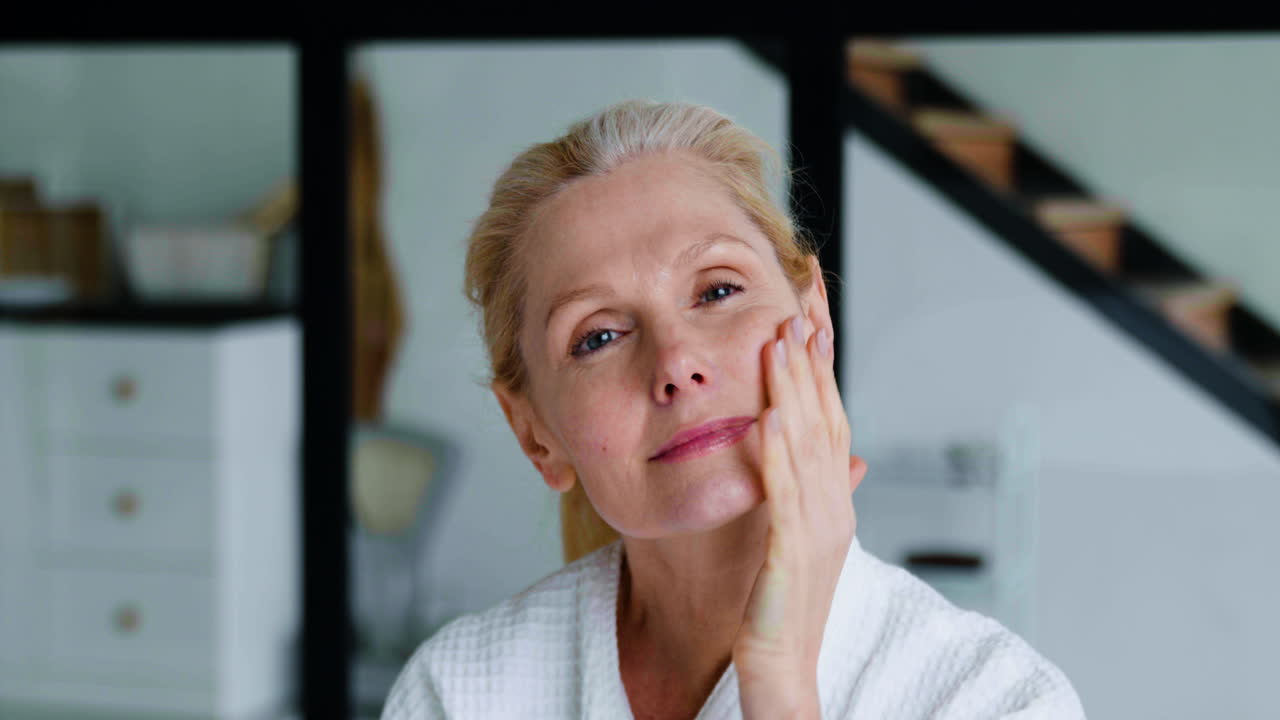 Woman doing her selfcare routine