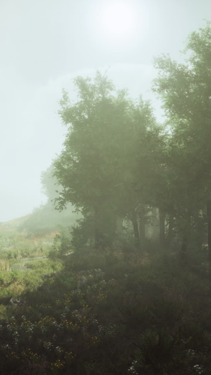 안개가 가득한 숲길