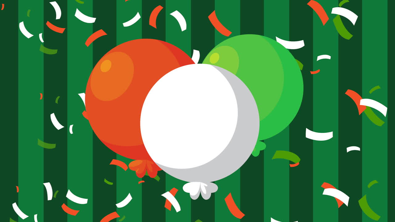 globos tricolores con confeti