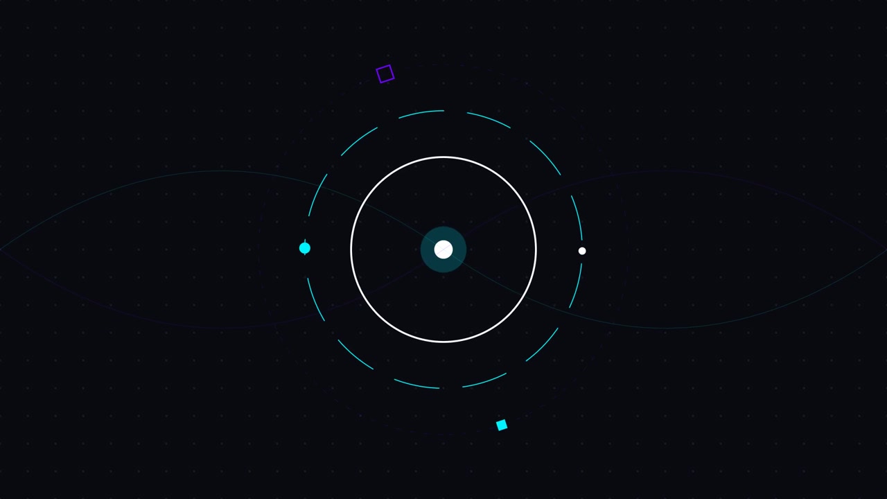 Abstract Digital Eye Animation with Rotating Geometric Elements