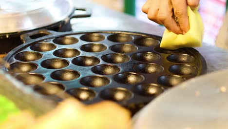 sequential preparation of thai coconut pancakes