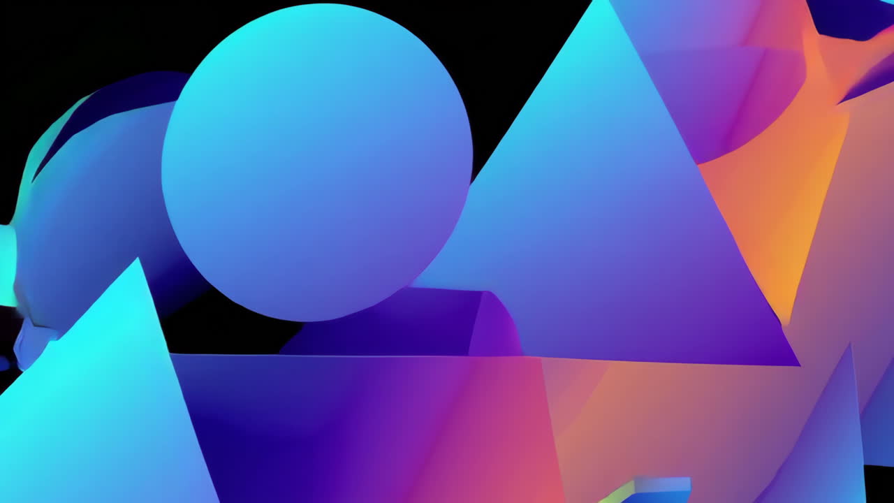 Abstract Geometric Shapes in Neon Colors