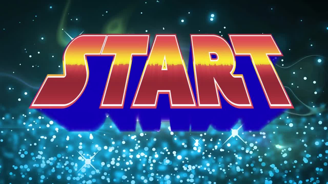 Animation of start text over glowing background