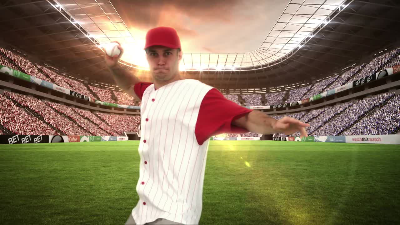 lanzador de béisbol lanzando una pelota