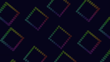 cuadrados de neón coloridos en un fondo oscuro