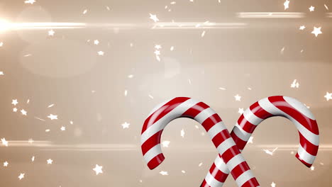 animation of stars falling over christmas candy cane