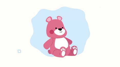 little pink bear teddy animation
