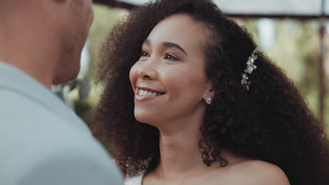 love, dancing and bride at wedding for commitment