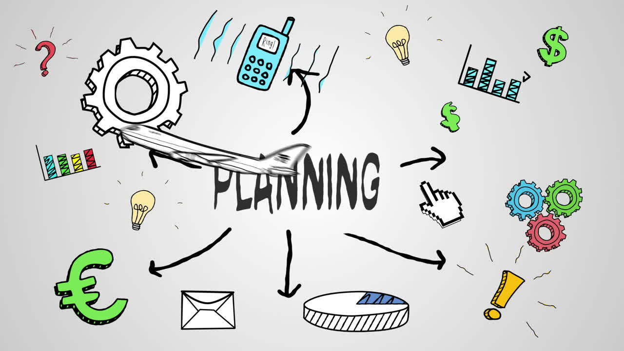 계획 개념의 디지털 애니메이션