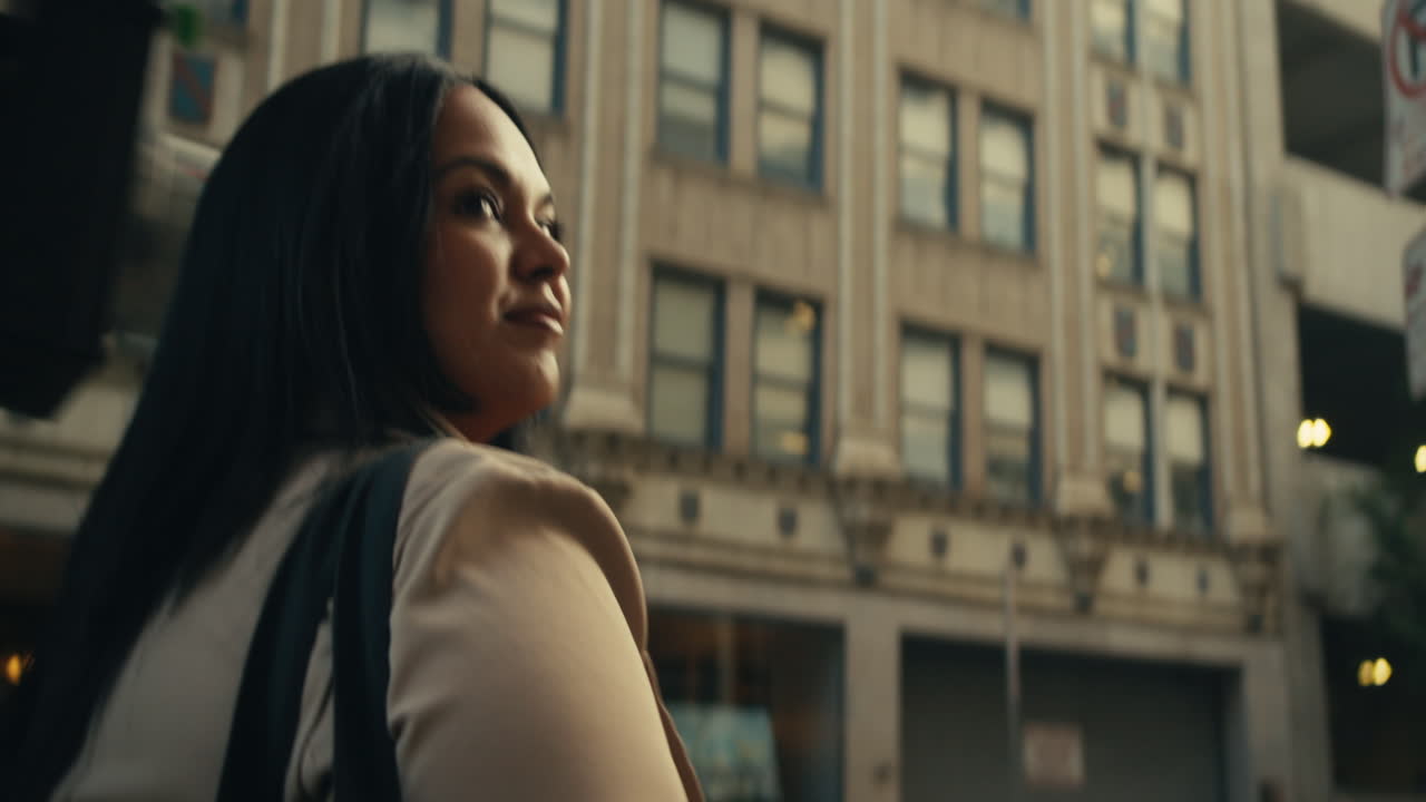 A woman walking in the city