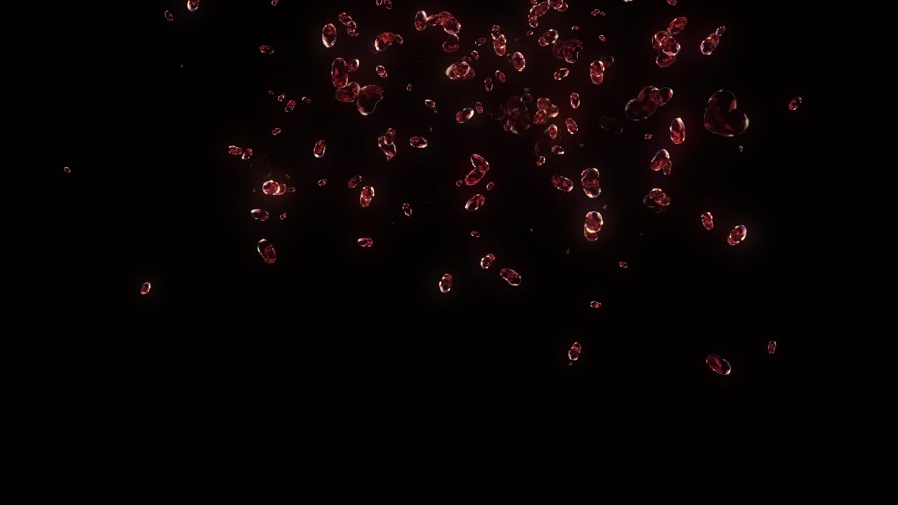 animación de círculo de partículas de corazón de diamante