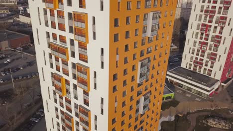 multi-colored high-rise apartment buildings